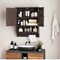 Espresso Bathroom Wall Mounted Medicine Cabinet with Louvered Doors and Towel Bar